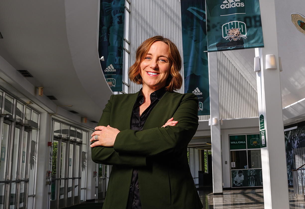 Ohio University Athletics Director Julie Cromer stands in the Convocation Center