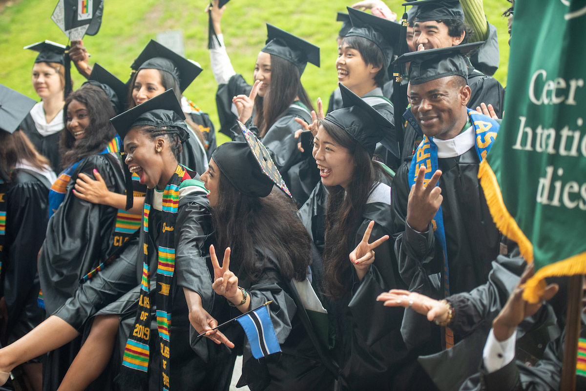 New OHIO graduates celebrate with their peers during Commencement.