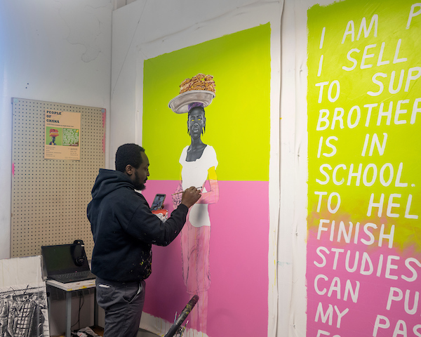 A student works to complete an art project at OHIO.