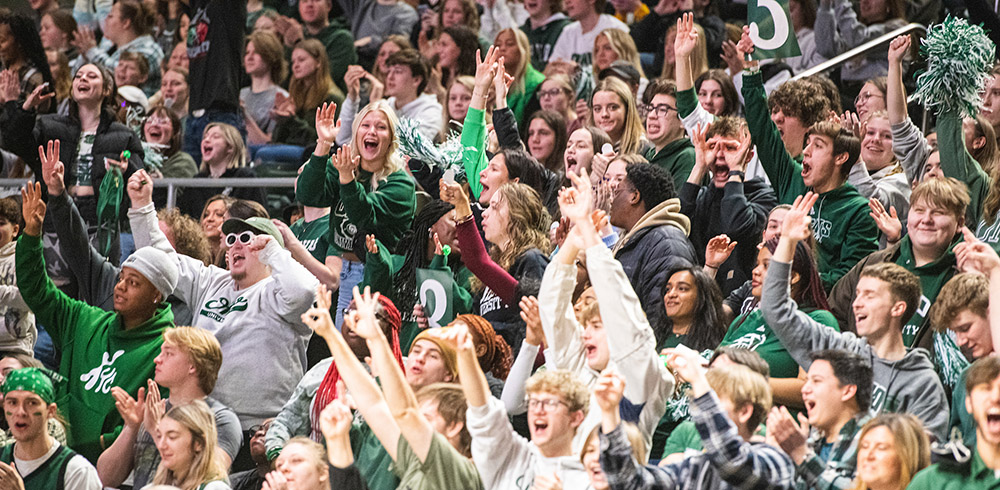 OHIO fans at a OHIO-Miami basketball game at the Convocation Center in Athens