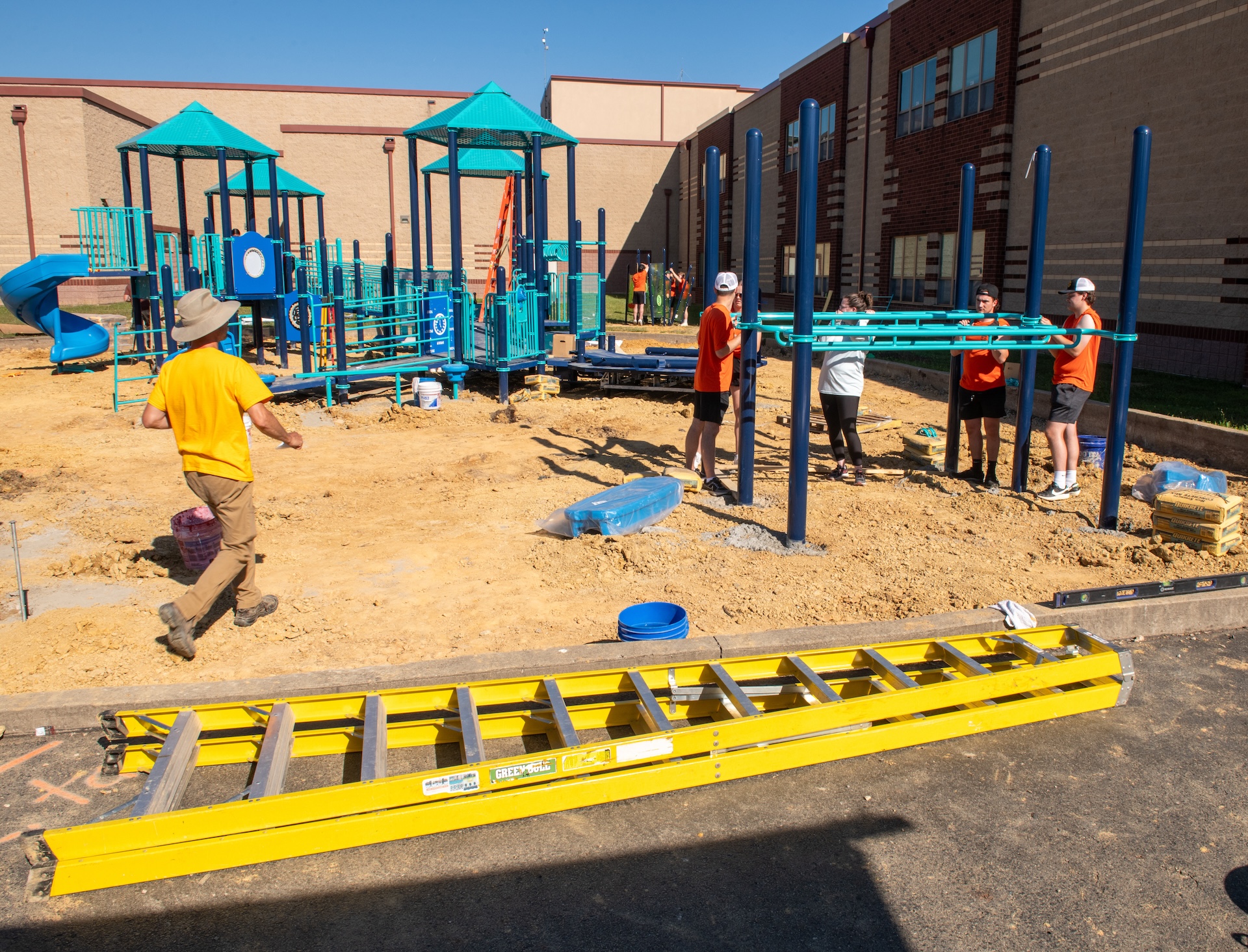 Construction being done on the first phase of the Inclusive Playground Project