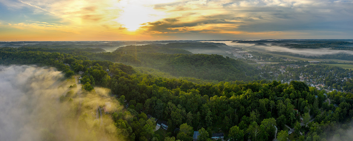 Sunrise over the Athens campus at Ohio University