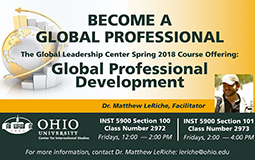 The Center for International Studies will be continuing its Global Professional Development program with a series of workshops and events designed to engage students on critical issues related to the global dimension of professional development.