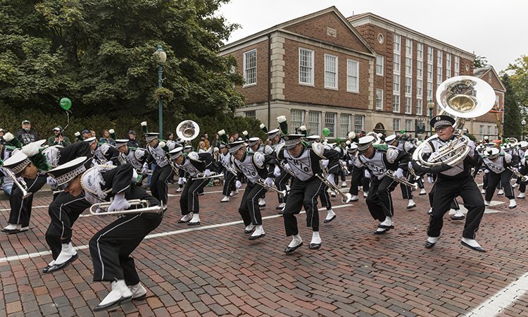 For many who attend the annual Homecoming Parade, it’s the moment they’ve been waiting for – a performance from the 245-member Ohio University Marching 110!
