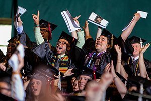 Graduates from the Scripps College of Communication’s Class of 2014 celebrate a moment four years in the making during Undergraduate Commencement on May 3, 2014, at the Convocation Center.