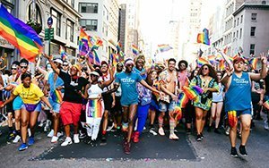 It was a scene like this from a recent NYC Pride march that brought Chris Frederick a sense of relief, a sense of belonging and a connection to others when he visited New York City in 2001 and stumbled upon a pride march.