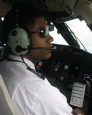 Ohio University aviation alumnus Gavin Whitehead, BSA '16. Whitehead said his proudest moment while at OHIO was his first solo flight after earning his instrument pilot license.