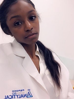 Yamonie Jenkins, BS '17, played on the OHIO Women's Basketball Team while majoring in forensic chemistry. Today, Jenkins resides in Dallas, Texas, and is a research and development chemist at the headquarters of PepsiCo Frito-Lay.