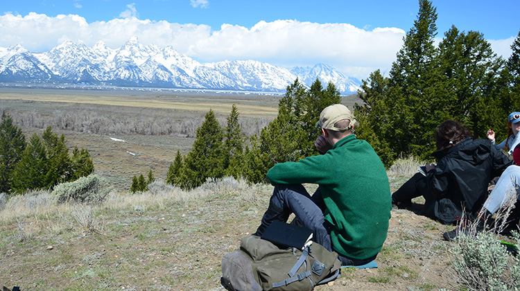 The Kelly Campus Hike represents the OHIO|TSS partnership. Now hosted at mAppAthens, the hike takes in-person and virtual participants to this open sagebrush community to look out over the valley to Blacktail Butte and the Teton Range and to take a moment to observe, think, and sketch.