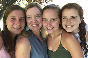 Monique Mixner King, BSHSS ’93, is seen with her daughters (from left) Margot, Ellie and Lucy.