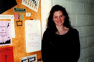 Sara Bouchard, BSCD ’99, MA ’01, was a resident assistant in Jefferson Hall and an assistant resident director in Bryan and Voigt Halls.