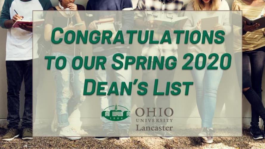 Congratulations to our spring 2020 dean's list