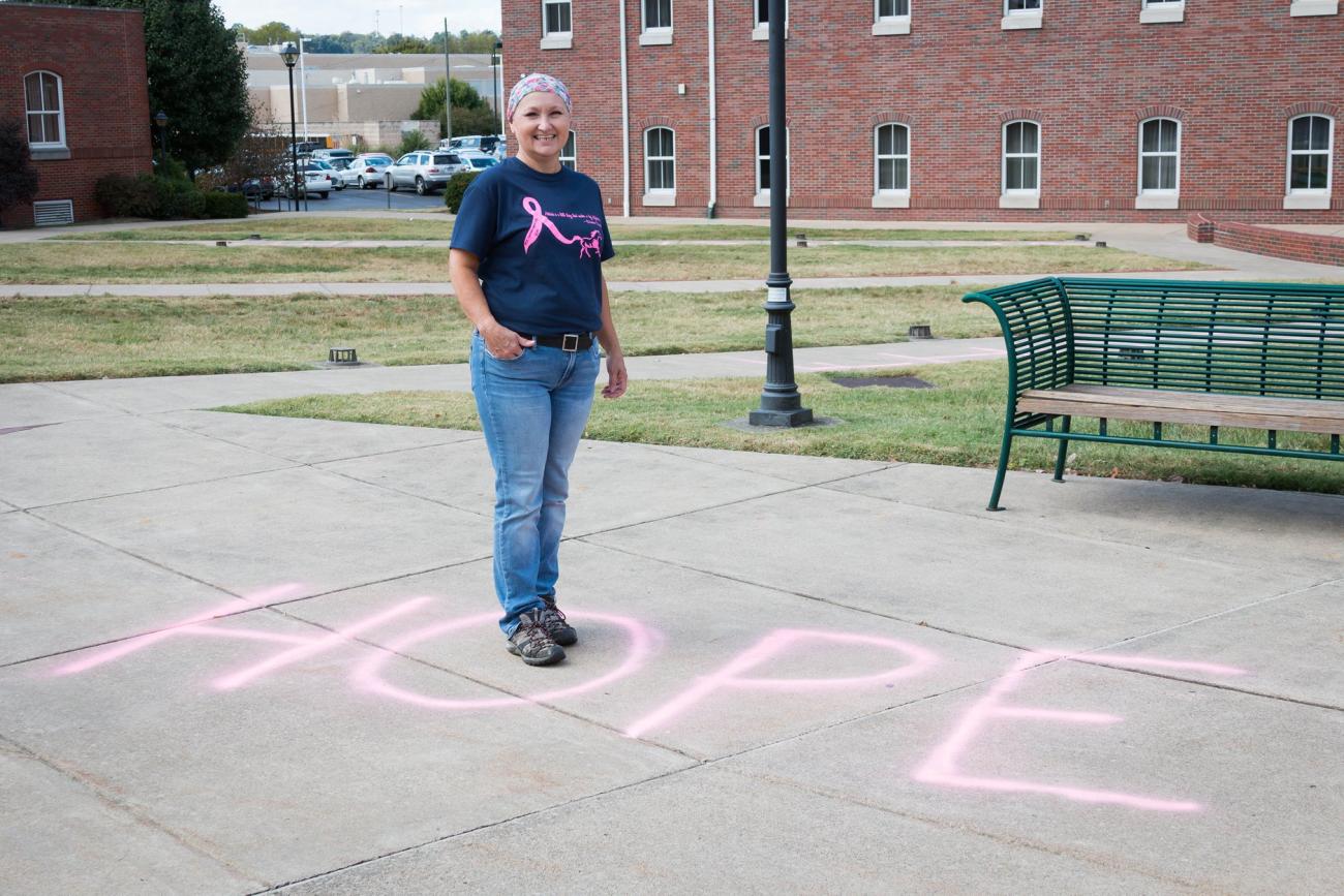 Pink Week sidewalk