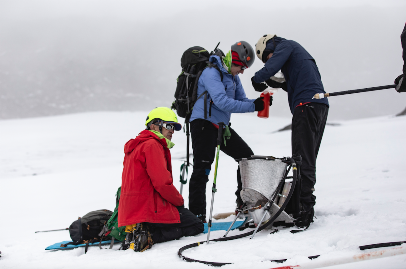 Adjanin and researchers from Institute of Hydrology, Meteorology and Environmental Studies measured thickness of glacier Santa Isabel.