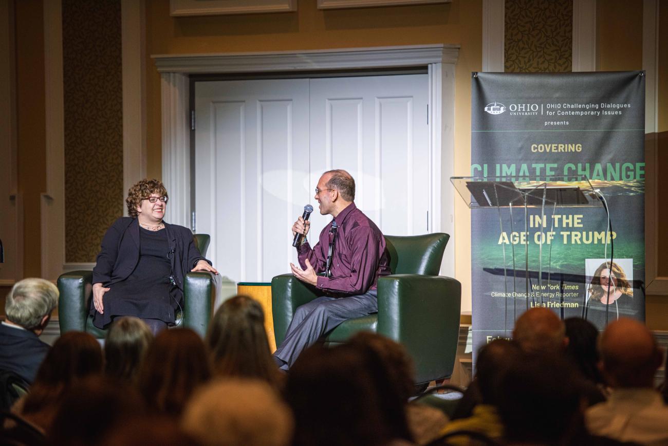 Lisa Friedman and Dr. Ryan Fogt on stage