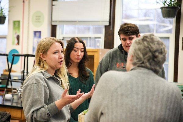 Rachel Modzelewski, Tiffany Hill, Cole Neuhart are shown in a meeting at Athens Middle School