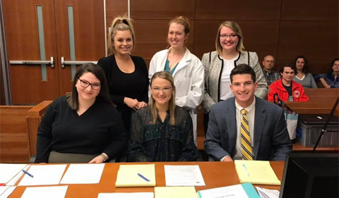 The Ohio University Mock Trial Team is shown after a 2018 tournament