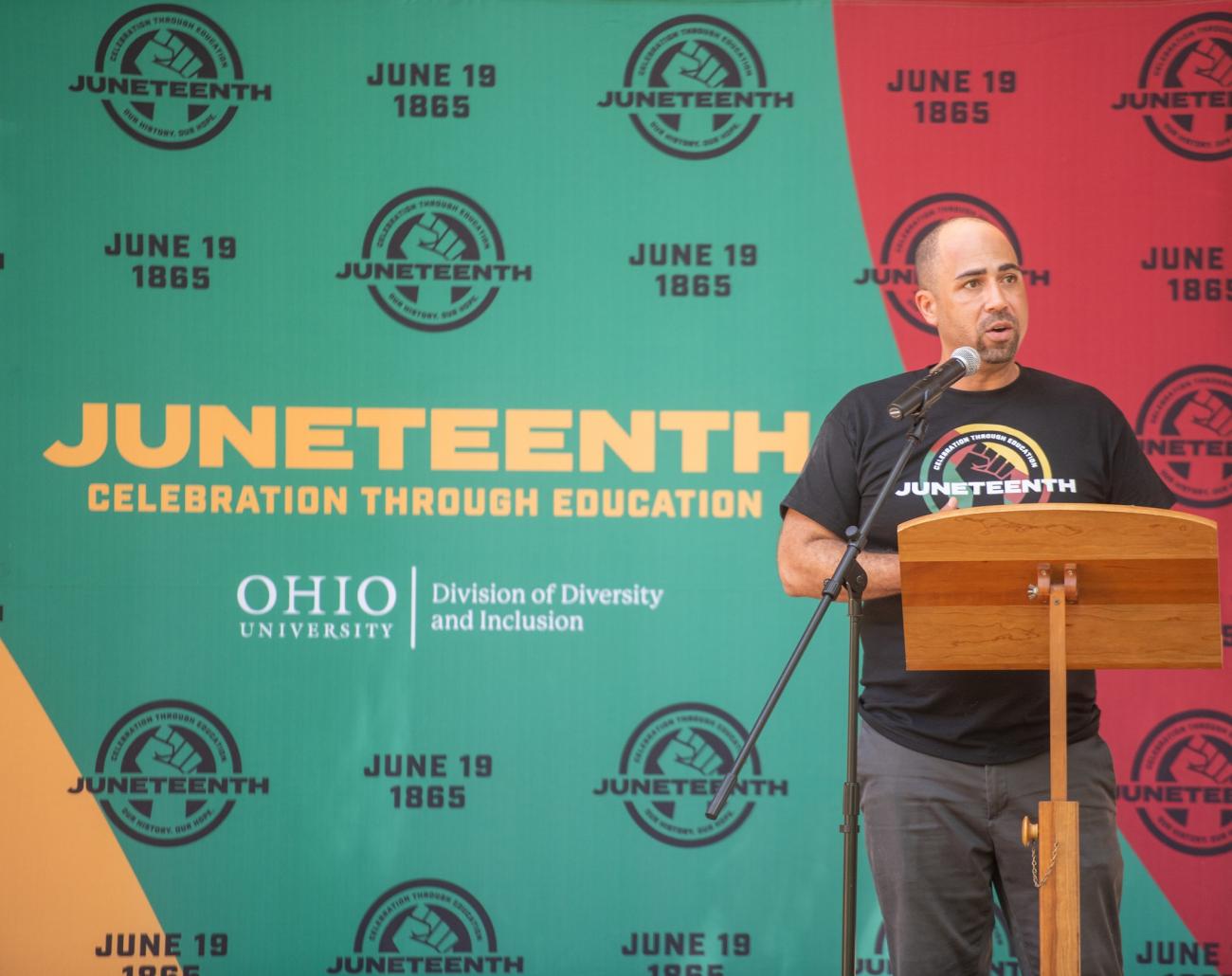 Duane Bruce speaks at the 2022 Juneteenth Celebration