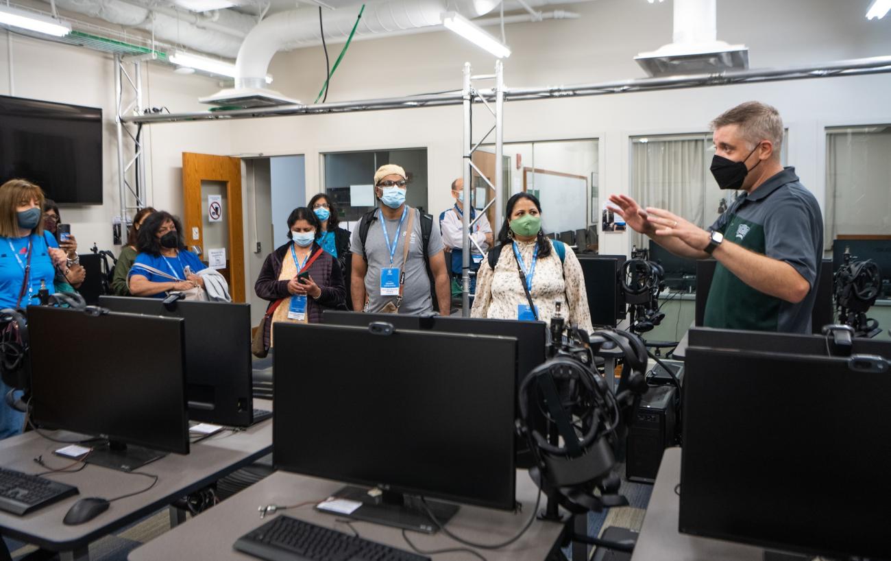 The members of The Global Educator Program are shown in an OHIO classroom