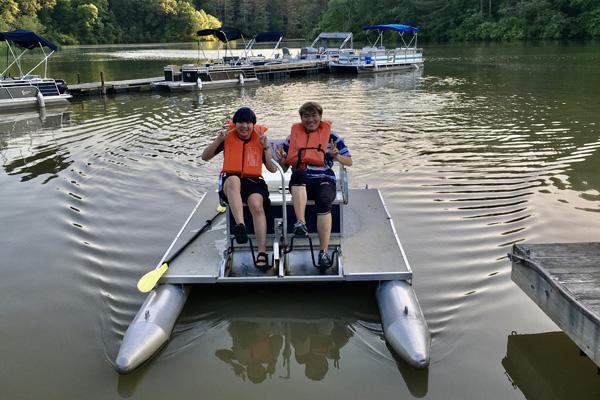 Rui Yamada and Koki Iwata enjoy Strouds Run Picnic.