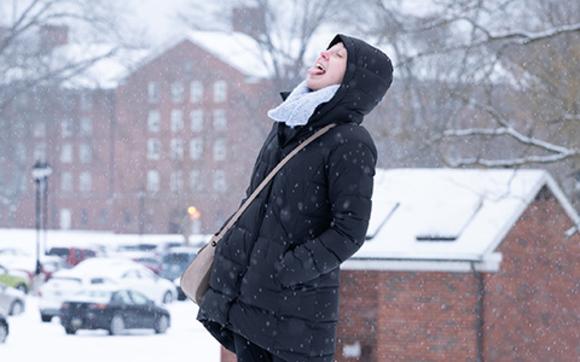 A person in the snow