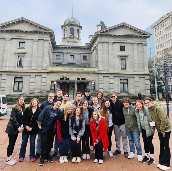 Mock trial team competes at the University of Oregon.