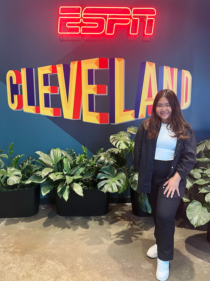 Ao at her internship at ESPN Cleveland