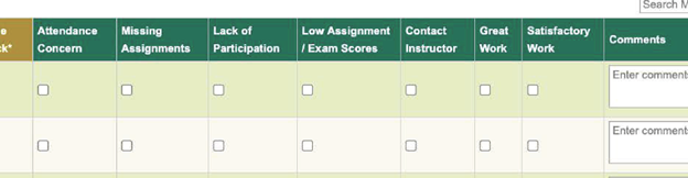 A screenshot of the right half of the layout of the Mid-Term Progress Survey