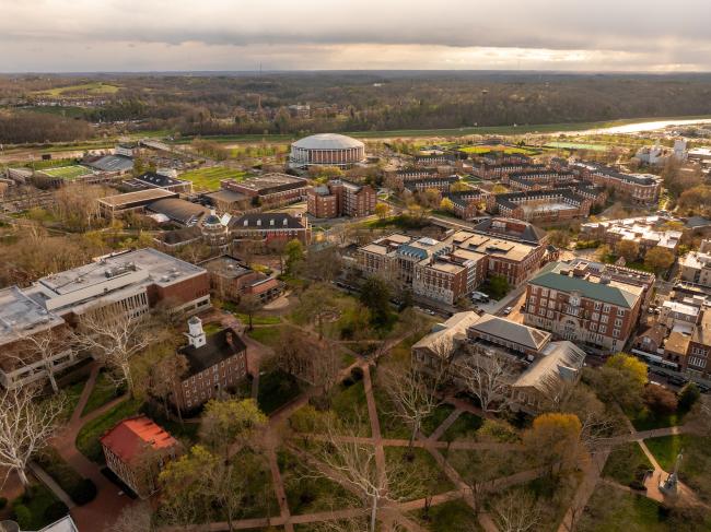 Ohio University's Athens Campus is shown in this aerial image