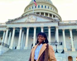 Sarah Ladipo in front of the U.S. Capitol Building.