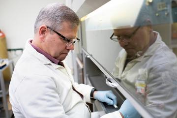 Mark Berryman, Ph.D., in lab