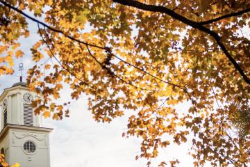 Clock tower in autumn