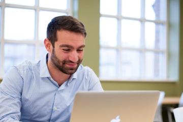 Man working on laptop