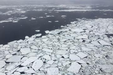 Broken ice floes in the Antarctic