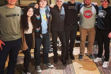 OHIO students in the music production masterclass with producer Jim Eno