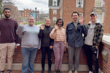 Mechanical engineering students Nidhal Al Qasmi, Anna Crabtree, Meagan Hamilton, Taylor Mazzone, Laura Ndoigo and Cameron Roback 