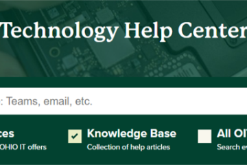 The Technology Help Center search bar