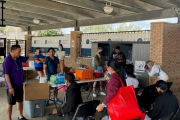 The Ohio Fellows volunteered at the Brownsville Bus Station.