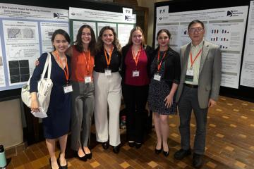 From left, Yuxi Zhou, Hailey Payne, Tina Athans, Evelyn Potter, Veronica Bahamondes, Dr. Shiyong Wu