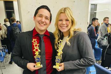 First-year students Robertson Walker and Ava Poling won outstanding attorney award