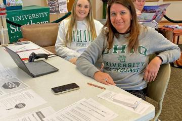 Participants are shown at a blood drive at OHIO Southern