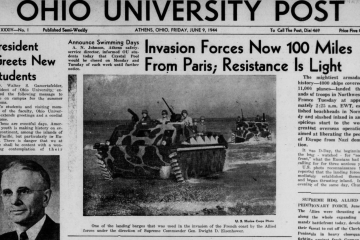 A screenshot of The Ohio University Post on June 9, 1944, describing the events of D-Day