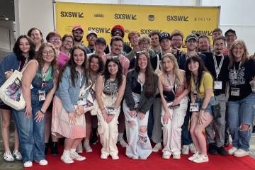 A photo of a group of students at SXSW in Austin, TX