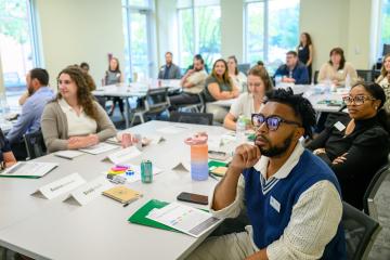 The Young Alumni Leaders listen during a workshop on Sept. 6 at Ohio University