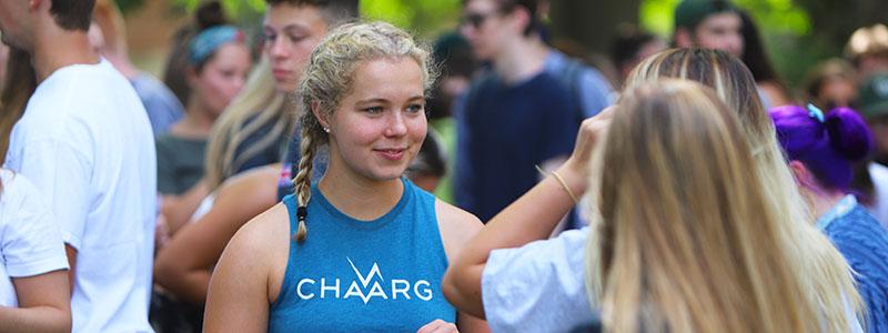 Student at involvement fair