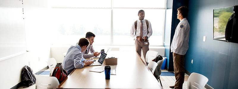 Students having a meeting