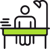 person at desk icon