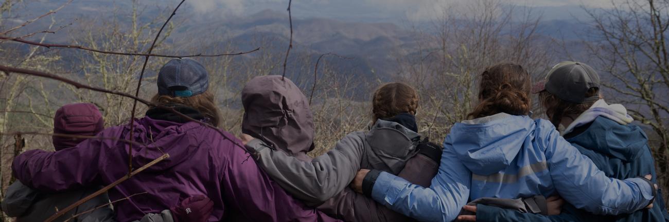 Ohio University students pose for a group picture during their fifth day backpacking a section of the Appalachian Trail in the Nantahala National Forest on Wednesday, March 9, 2022, at the Cold Springs Shelter near Franklin, North Carolina.