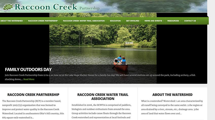 Raccoon Creek Partnership website homepage