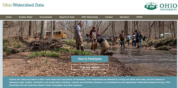 Screenshot of ohiowatersheddata.com education page